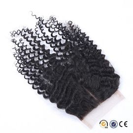 4x4 Size Swiss Lace Malaysian Kinky Curly Closure One Donor Virgin Curly Hair supplier