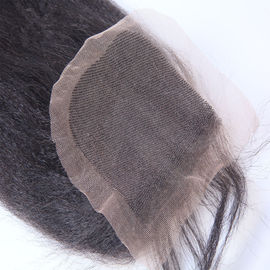 Smooth Malaysian Human Hair Kinky Straight Swiss Lace Closure No Shedding Extension supplier