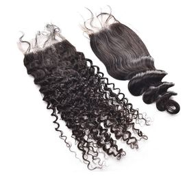 Free Part Three Part Middle Part Malaysian Loose Wave Closure Virgin Human Hair supplier