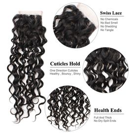 8" to 20" Malaysian Natural Wave Lace Closure 100% Real Virgin Human Hair Material supplier