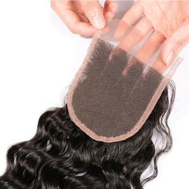 Malaysian Water Wave Swiss Lace Closure Free Parting Natural Color No Shedding supplier