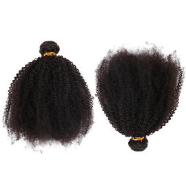 Afro Kinky Curly Hair Brazilian Virgin Human Hair Bundles Natural Black Color No Tangle supplier