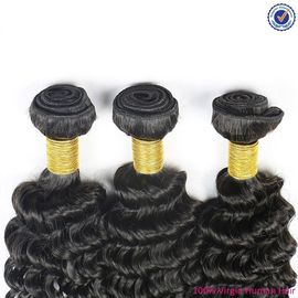 Thick 100 Human Hair Weave , Double Drawn Strong Weft Loose Curly Brazilian Hair  supplier