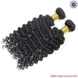 Thick 100 Human Hair Weave , Double Drawn Strong Weft Loose Curly Brazilian Hair  supplier