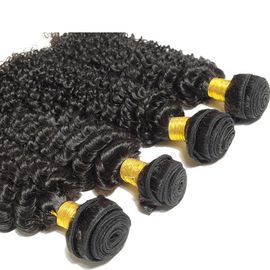 Soft Smooth Unprocessed Long Natural Curly Hair , Brazilian Human Virgin Hair Weft supplier