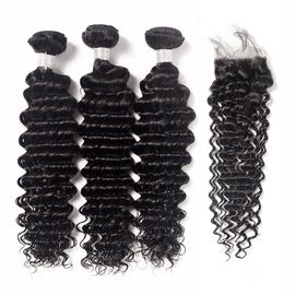 Human Brazilian Body Wave Hair 3 Bundles , Loose Deep Wave Human Hair Weave supplier