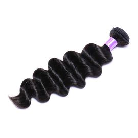 12-30 Inch Brazilian Loose Curly Weave Natural Color Black Single Drawn Hair End supplier