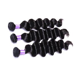 12-30 Inch Brazilian Loose Curly Weave Natural Color Black Single Drawn Hair End supplier