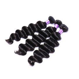 12-30 Inch Brazilian Loose Curly Weave Natural Color Black Single Drawn Hair End supplier