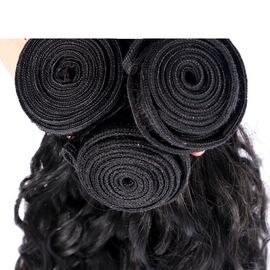 100 Unprocessed Brazilian Water Wave Human Hair , Natural Black Curly Hair Bundles  supplier