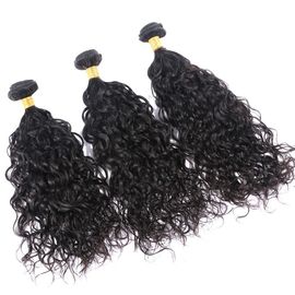 100 Unprocessed Brazilian Water Wave Human Hair , Natural Black Curly Hair Bundles  supplier