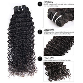 Natural Color Peruvian Body Wave Hair Bundles Curly Dancing And Soft 10" To 30" Stock supplier