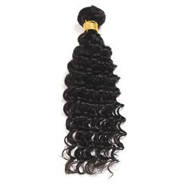 Natural Black Virgin Human Hair Bundles Without Lice / Machine Double Weft supplier