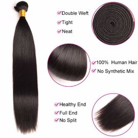 Double Machine Weft Virgin Human Hair Bundles Long Straight Hair Extensions For Thin Hair supplier