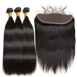 Natural Black Real Straight Human Hair Extensions Bundles No Shedding supplier