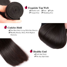 Natural Black Real Straight Human Hair Extensions Bundles No Shedding supplier