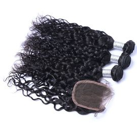 100% Peruvian Human Hair Extensions With 4x4 Virgin Hair Lace Closure supplier