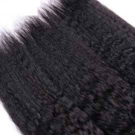 Brazilian / Peruvian Kinky Straight Virgin Human Hair Bundles With Natural Color supplier