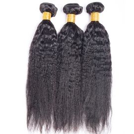 Brazilian / Peruvian Kinky Straight Virgin Human Hair Bundles With Natural Color supplier