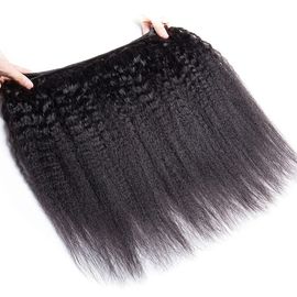 Brazilian / Peruvian Kinky Straight Virgin Human Hair Bundles With Natural Color supplier