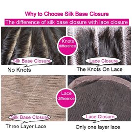 Unprocessed Brazilian Loose Wave Silk Base Closure , Silk Lace Closure supplier