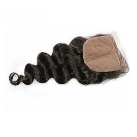 Loose Wave Human Hair Silk Closure Soft Smooth Natural Head Skin Color supplier