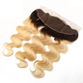 Color 1B/613 Ombre Mixed Color Brazilian Hair 13inch by 4inch Ear To Ear Lace Frontal Closure supplier