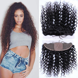 Silk Base Deep Wave Lace Frontal Unprocessed Human Hair Lace Closure Piece supplier