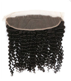 Silk Base Deep Wave Lace Frontal Unprocessed Human Hair Lace Closure Piece supplier