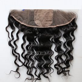 Peruvian 13x4 Lace Closure , Loose Wave Frontal Closure Natural #1b Color Bleached Knots supplier