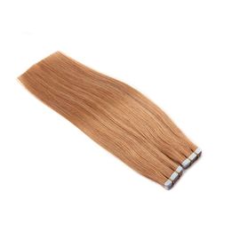 Colored PU Tape Hair Extensions Double Drawn Weft Real Hair Tape In Extensions supplier