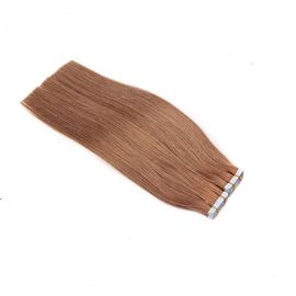 Colored PU Tape Hair Extensions Double Drawn Weft Real Hair Tape In Extensions supplier