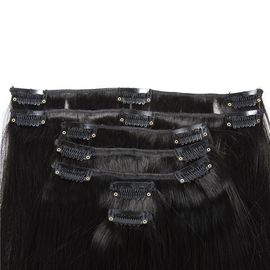 Color #1 Black Hair Clip In Human Hair Thick 7 Pieces 14 Clips Brazilian Human Hair Extension supplier