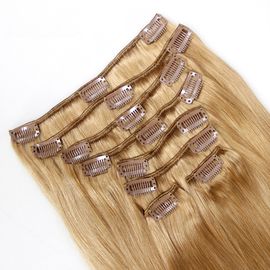 7 Small Pieces Virgin Human Hair Clip In Hair Extensions Color #27 Can Customized Other Colors supplier