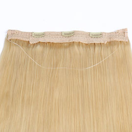 Durable Blonde #613 Color Halos Flip In Hair Extension Silky Straight 100% Human Hair Material supplier