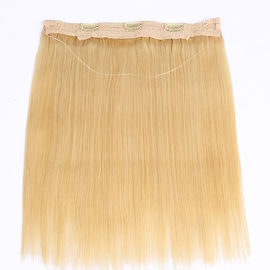 Durable Blonde #613 Color Halos Flip In Hair Extension Silky Straight 100% Human Hair Material supplier