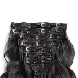 Clip In Human Hair Extensions Body Wave 1B Color 7 Pieces Set Can Be Straighten No Shedding supplier