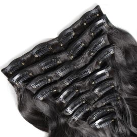 Clip In Human Hair Extensions Body Wave 1B Color 7 Pieces Set Can Be Straighten No Shedding supplier