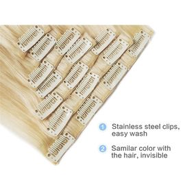 #613 Blonde 100 Wavy Human Hair Extensions 100 Real Human Hair supplier