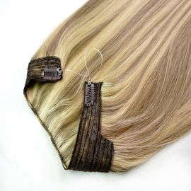 Highlighted Color Clip In Hair Extensions Remy Human Hair With Silky Straight supplier