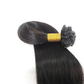 Black Color Keratin Nail U Tip Hair Extensions Double Drawn 18" To 24" supplier