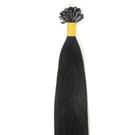 Black Color Keratin Nail U Tip Hair Extensions Double Drawn 18" To 24" supplier