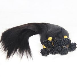Black Color Keratin Nail U Tip Hair Extensions Double Drawn 18" To 24" supplier