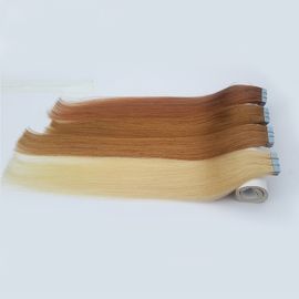 Brown Skin Weft PU Tape Hair Extensions Silky Straight For Women supplier