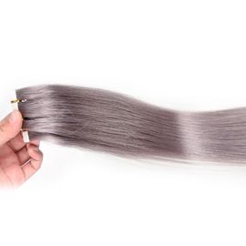 Brazilian Virgin Glue PU Tape Hair Extensions For Thin Hair , Grey Color supplier