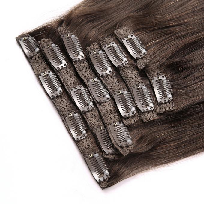 Color #2 Can Be Restyled Silky Smooth Soft Clip in Hair Extension Europe Hair Extension for Hair Salon 18" 20" 22"24"