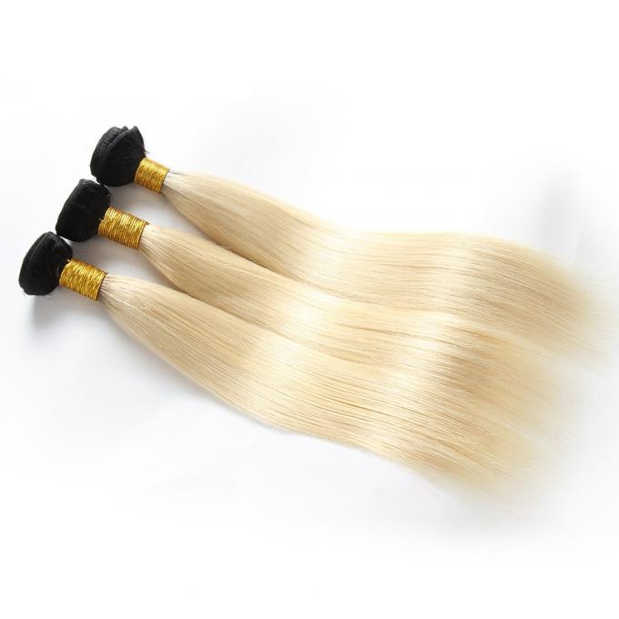 1B Blonde 613 Color Brazilian Hair Weft Ombre Color Human Virgin Hair Weave 12" to 26"