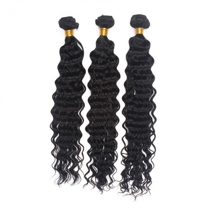 Virgin Malaysian Remy Hair Extensions Deep Wave With Thick Bottom