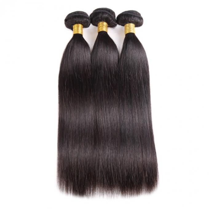 9A Unprocessed Indian Human Hair Bundles Straight 12''- 32'' , Natural 1b Black Color