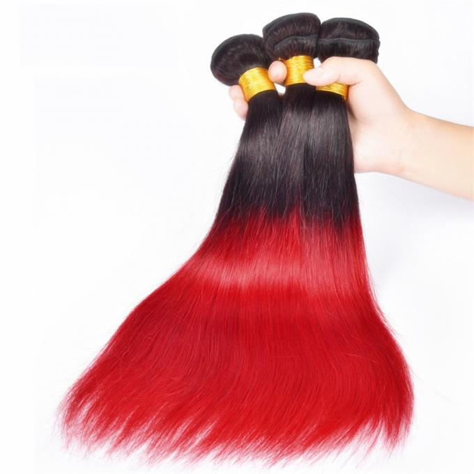 Silk Soft Ombre Brazilian Hair Weave , Real Human Ombre Remy Hair Bundles